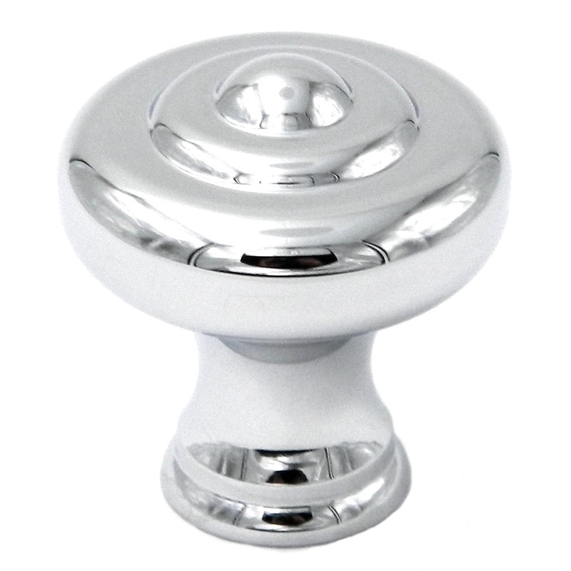 Keeler A203 Polished Chrome 1 1/4 Round Cabinet Knob Pulls Period Brass