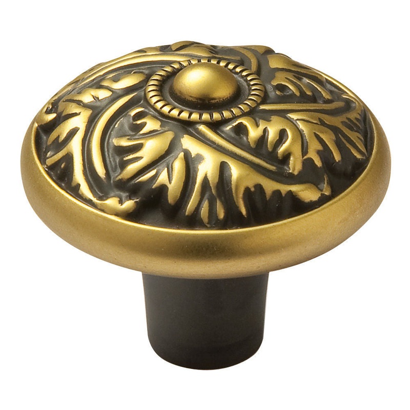 Keeler D2-06 Winchester Brass 1 1/4 Mushroom Cabinet Knob Pulls Acanthus