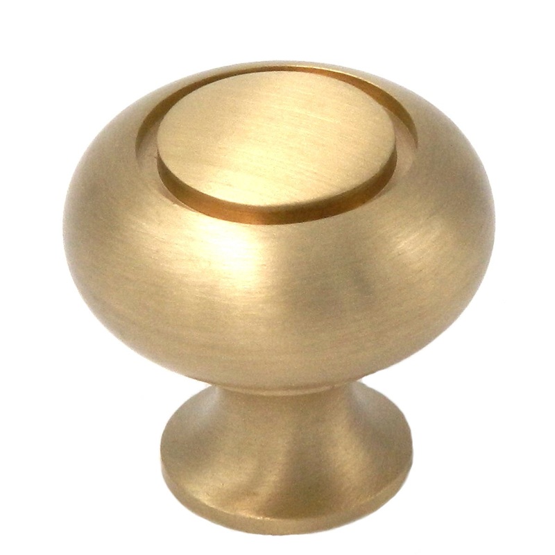 Keeler K19-04 Satin Brushed Brass Solid Brass 1 1/4 Cabinet Knob Pulls
