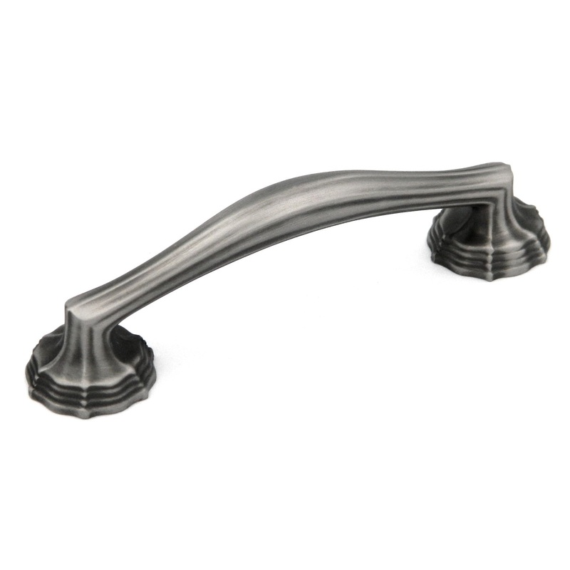 Keeler P3263-15A Verona Solid Brass 3 Antique Pewter Arch Cabinet Handle Pull