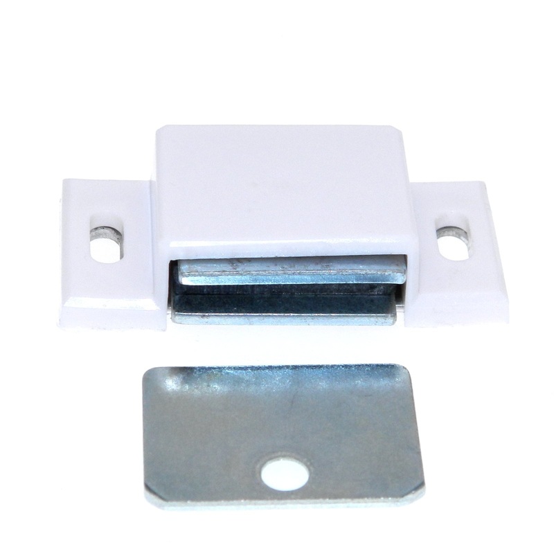 2 Pack EPCO #1000 White 1 1/2 Cabinet Door Magnetic Catch