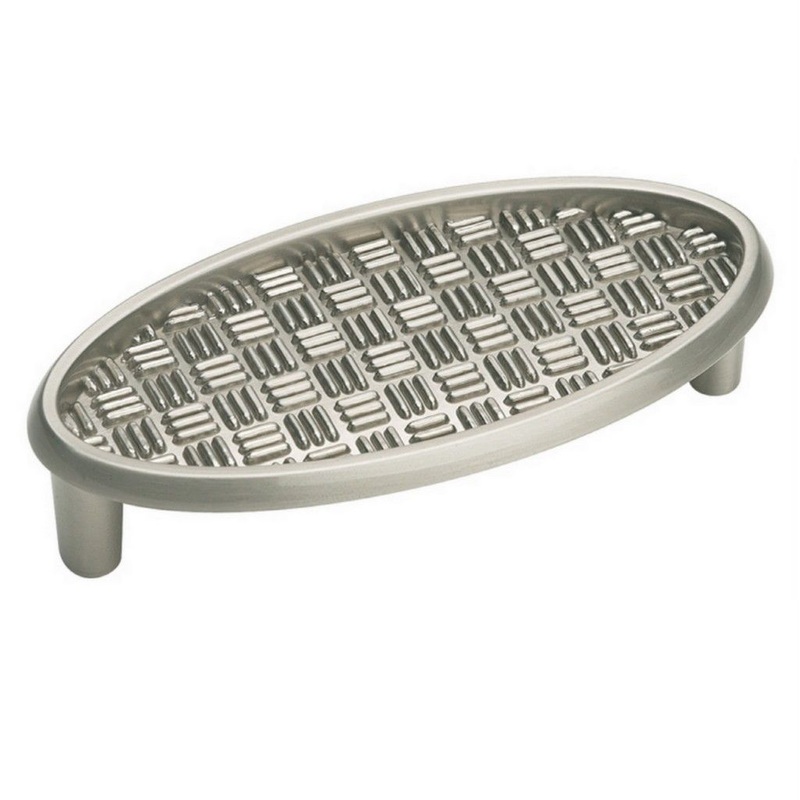 Amerock Patterns Satin Nickel Oblong 3 Cup Cabinet Cup Pull BP26122-G10