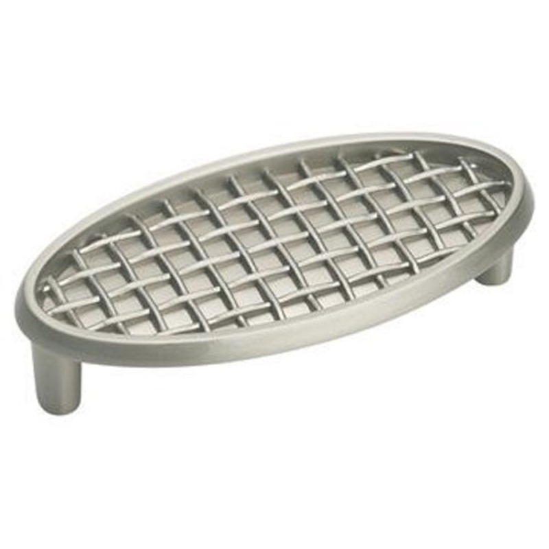 Amerock Patterns Satin Nickel Oblong 3 Cup Cabinet Cup Pull BP26124-G10