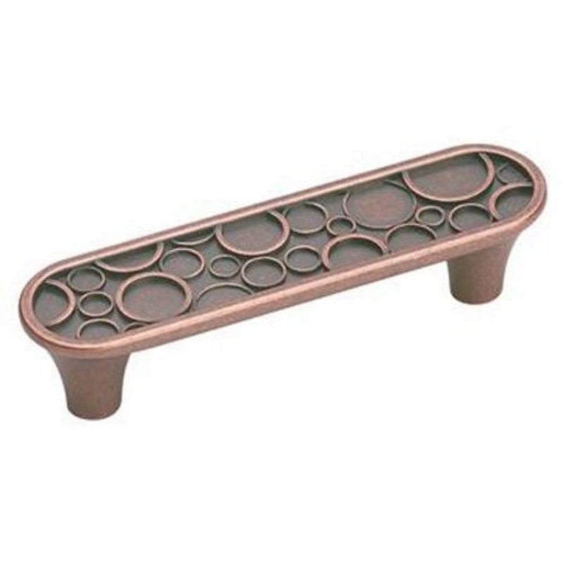Amerock Playful Nature Weathered Copper Flat Oblong 3 Arch Cabinet Handle Pull BP26114-WC