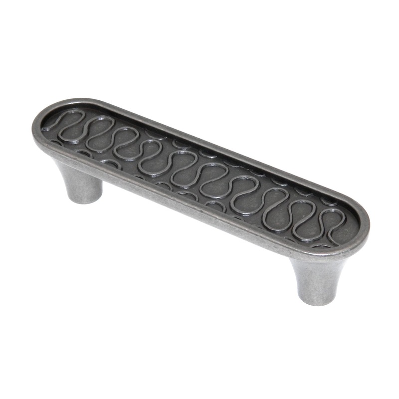 Amerock Playful Nature Weathered Nickel Flat Oblong 3 Arch Cabinet Handle Pull BP26112-WN