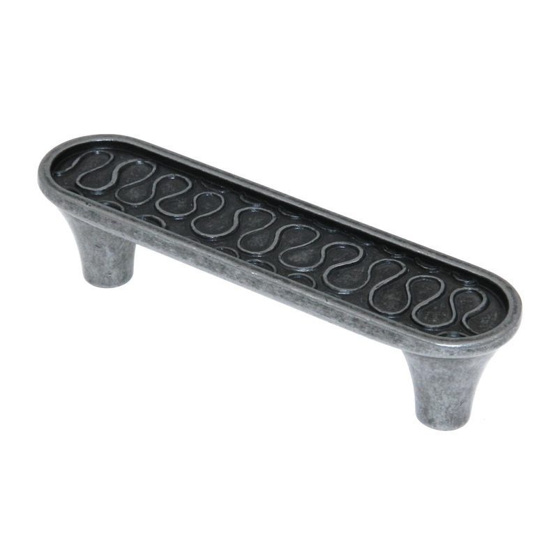 Amerock Playful Nature Wrought Iron Flat Oblong 3 Arch Cabinet Handle Pull BP26112-WI