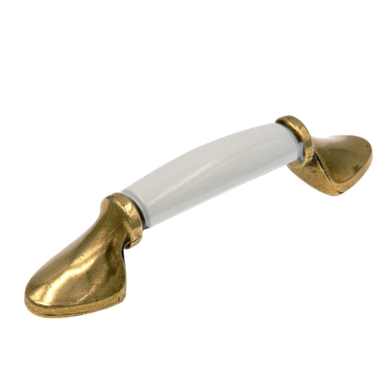 Amerock Traditional Classics 3cc Burnished Brass Cabinet Handle Pull Ceramic Center BP981-R1W