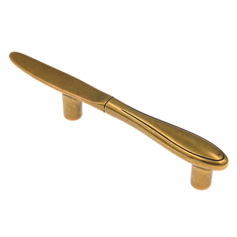 Amerock Utensil’Z 3cc Regency Brass Butter Knife Cabinet Wood Bar Pull Handle BP9331-R1