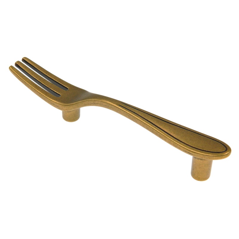Amerock Utensil’Z 3cc Regency Brass Fork Cabinet Bar Pull Handle BP9332-R1
