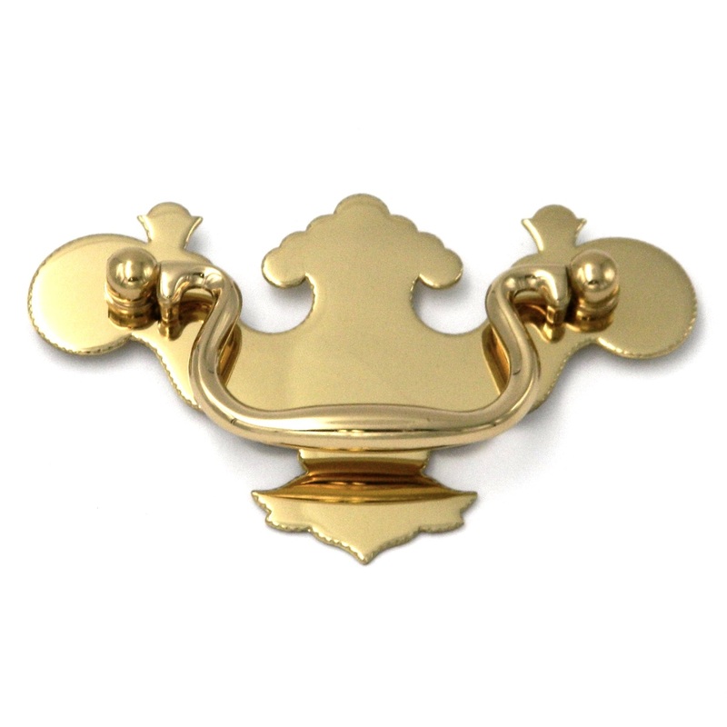 Belwith Keeler Manor House K14 Polished Brass 3cc Solid Brass Drop Cabinet Bail Pull