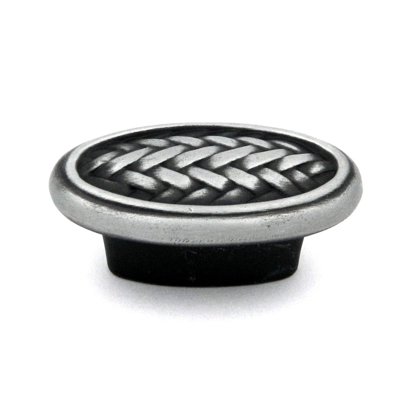 Hickory Hardware Catamaran Satin Pewter Antique Basket Weave 2 Cabinet Knob P7322-SPA