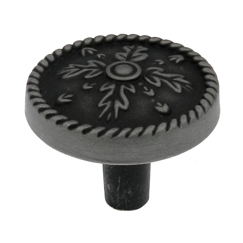 Hickory Hardware Chartres 1 1/4 Satin Pewter Antique Disc Cabinet Knob P7331-SPA