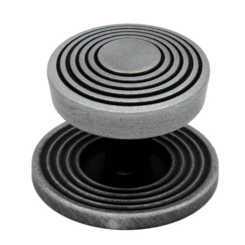 Hickory Hardware Encore 1 5/16 Satin Pewter Antique Round Flat-top Round Flat Disc Cabinet Knob P3124-SPA