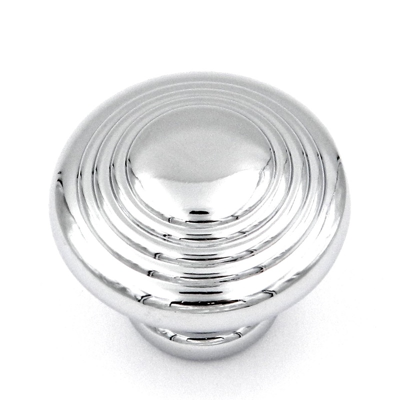 Hickory Hardware Fanfare 1 1/4 Chrome Round Ringed Cabinet Knob P3103-CH