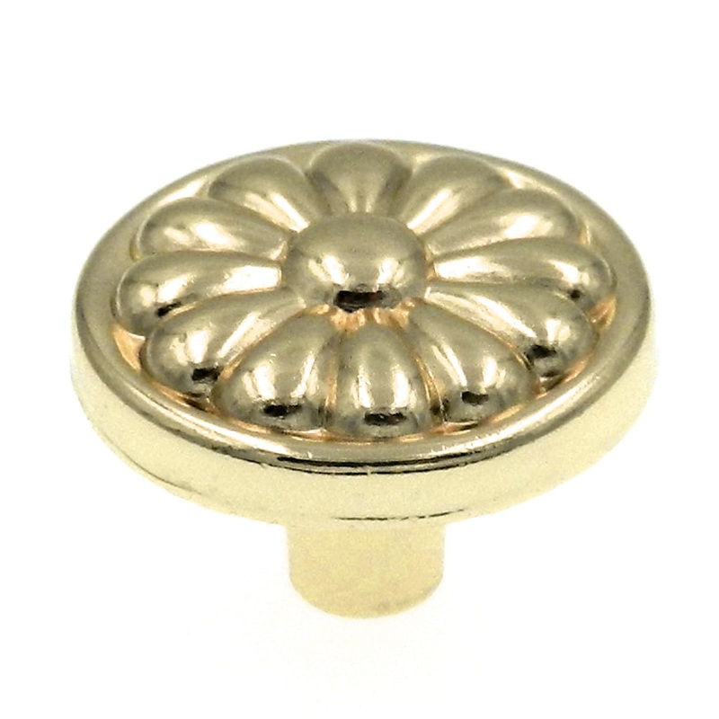 Hickory Hardware Newport Polished Brass 1 1/4 Floral Cabinet Knob P531-PB