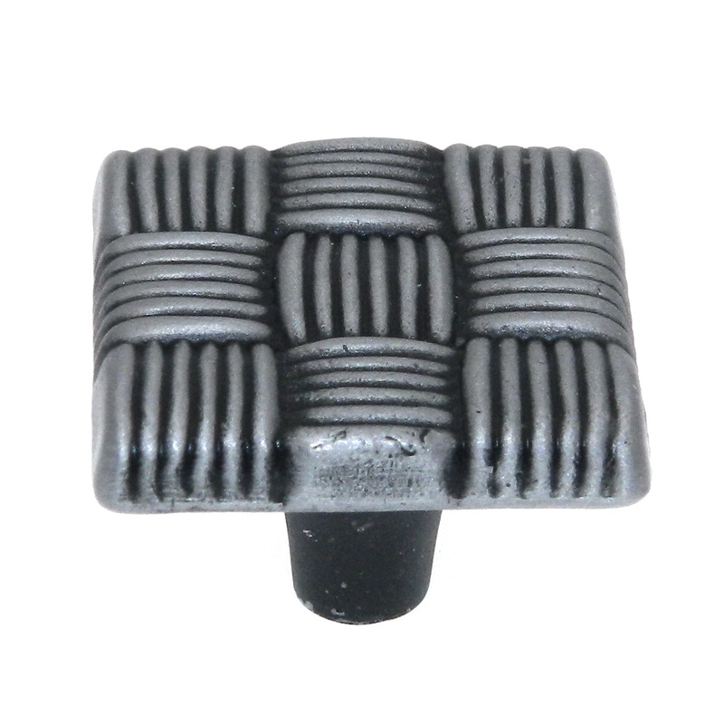 Hickory Hardware Tapestry Antique Pewter 1 1/8 Basket Weave Cabinet Knob Pull PA1411-AP
