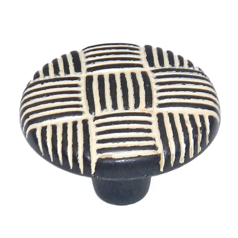 Hickory Hardware Tapestry Biscayne Antique 1 1/4 Basket Weave Cabinet Knob Pull PA1412-BYA