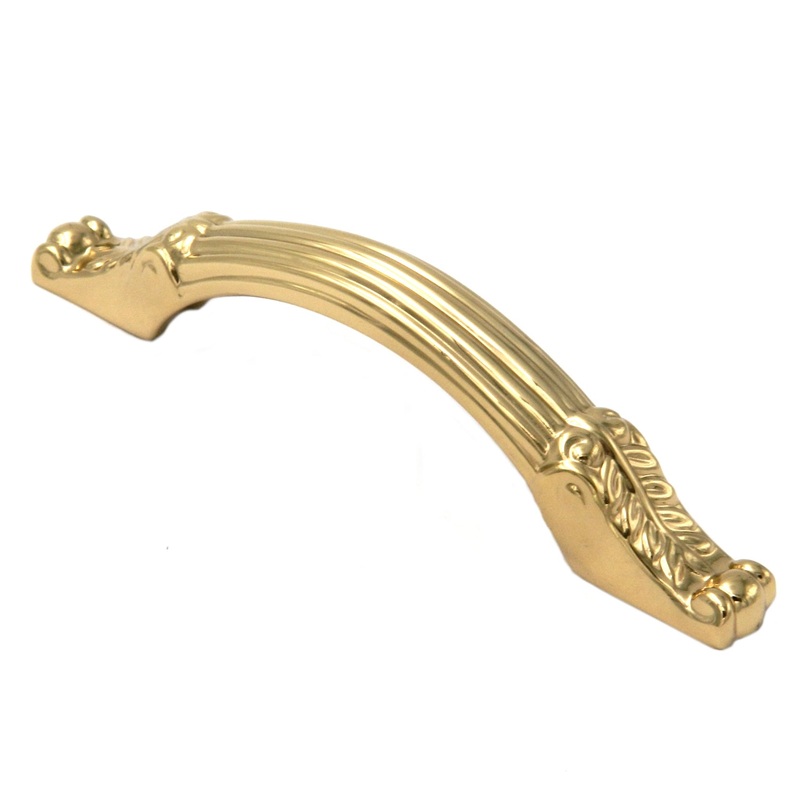 Keeler Richelieu F17 Polished Brass 3cc Solid Brass Ornate Cabinet Handle Pull