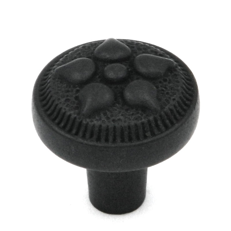 Keeler Spanish Gothic 1 Black Mist Antique Round Ornate Solid Brass Cabinet Knob P3025-BMA