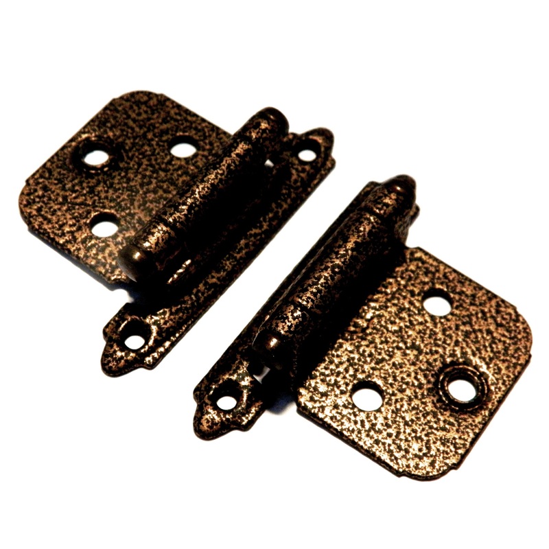 Pair of Amerock BP7139-HBZ Hammered Bronze Self-Closing Variable Overlay Hinges