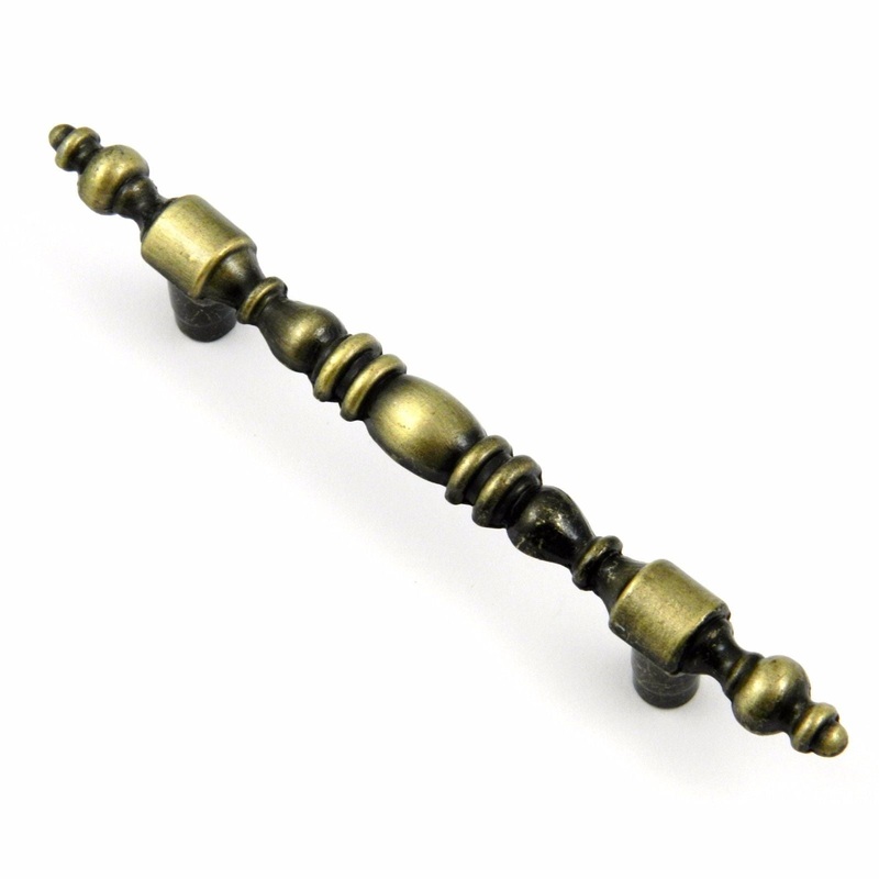 Ultra 59542-AB Antique Brass 3cc Bar Ornate Cabinet Bar Pull