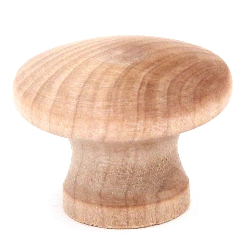 2 Pack Hickory Hardware Natural Woodcraft 1 1/4 Unfinished Round Wood Cabinet Knob P184-UW