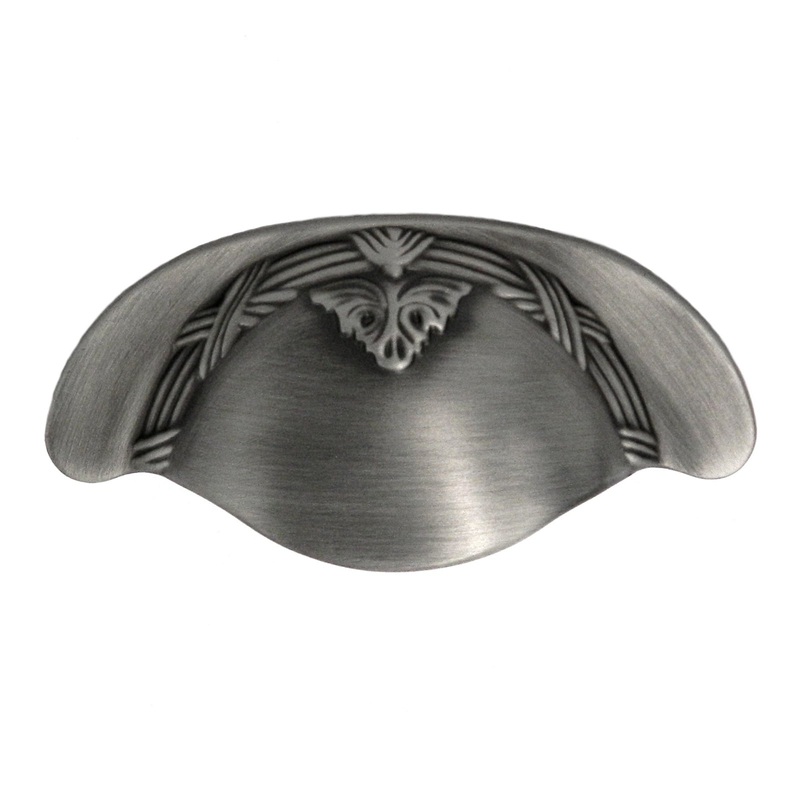 Belwith Keeler Ribbon & Reed M513 Antique Pewter 3cc Solid Brass Cabinet Cup Pull