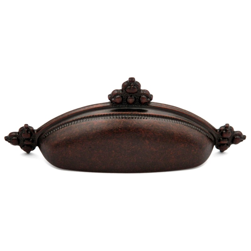 Belwith Keeler Spanish Gothic P3023-DAC Dark Antique Copper 3,3 3/4cc Solid Brass Cup Pull