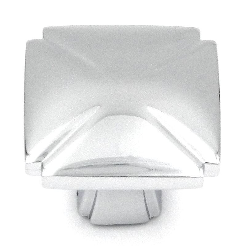 Hickory Hardware Bridges 1 3/16 Chrome Square Ornate Cabinet Knob P3230-CH