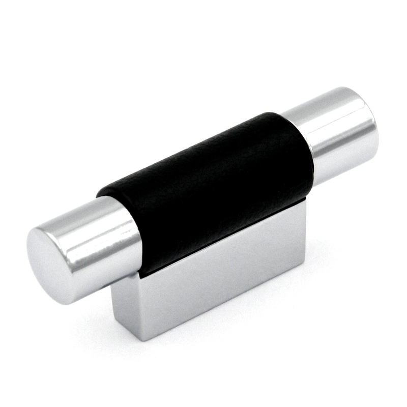 Hickory Hardware Chrome and Black Cabinet T Bar Pull 2-Screw Greenwich P3310-CHB