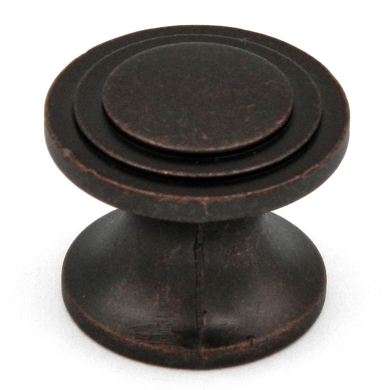 Hickory Hardware Deco 1 1/16 Dark Antique Copper Round Disc Cabinet Knob P3102-DAC