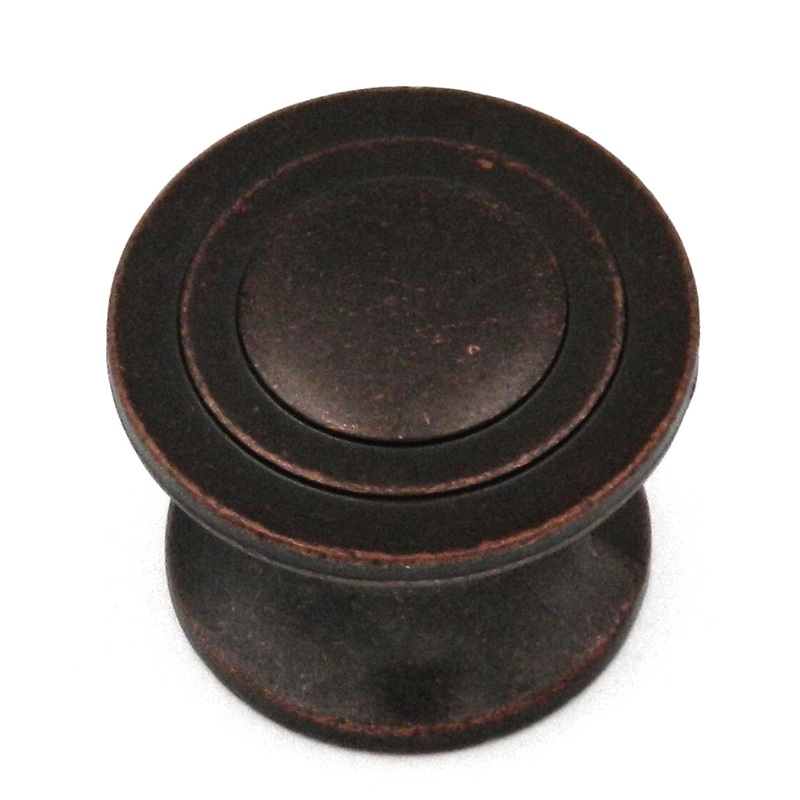 Hickory Hardware Deco 1 1/4 Dark Antique Copper Round Disc Cabinet Knob P3101-DAC