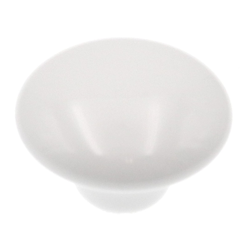 Hickory Hardware English Cozy 1 1/2 White Round Mushroom Cabinet Knob P29-W