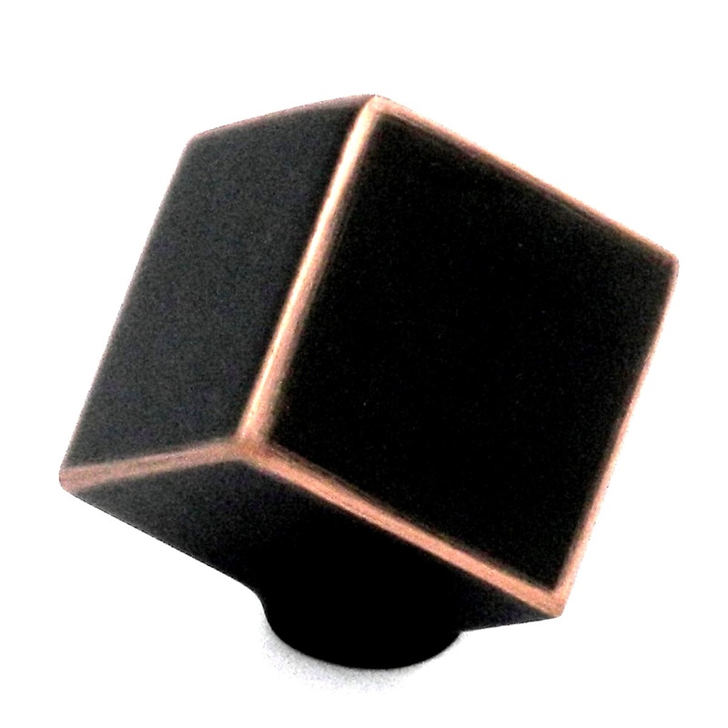 Hickory Hardware Euro-Contemporary 1 1/2 Oil-Rubbed Bronze Cube Cabinet Knob P2160-OBH