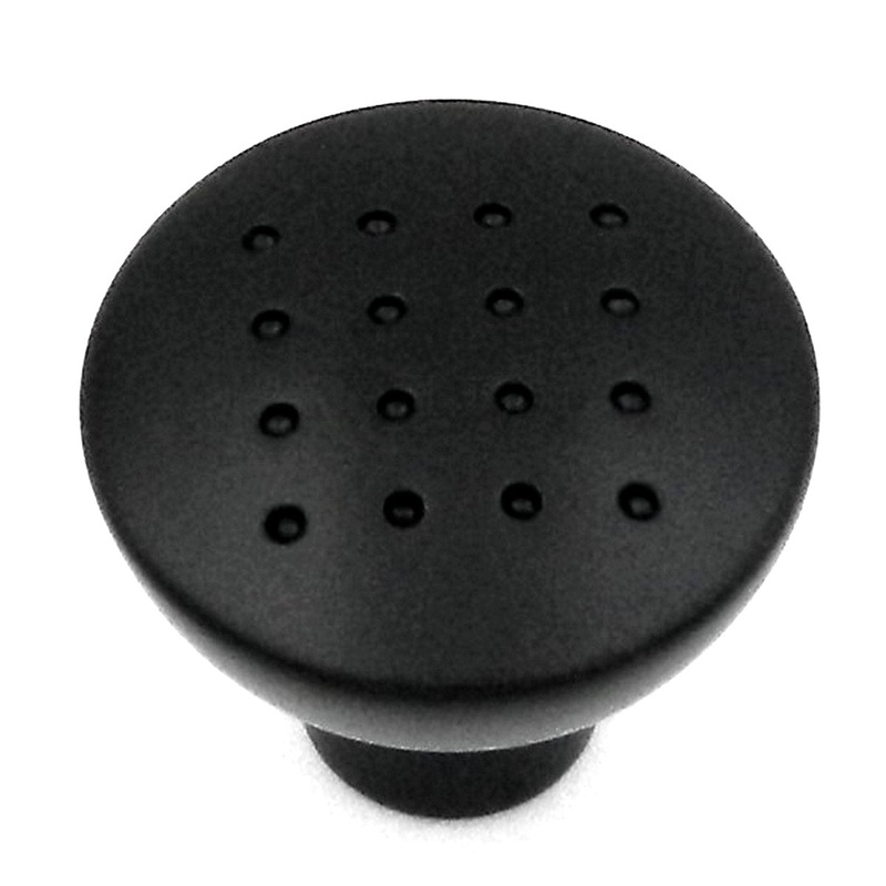 Hickory Hardware Metropolis 1 1/4 Matte Black Round Dotted Cabinet Knob P2911-MB