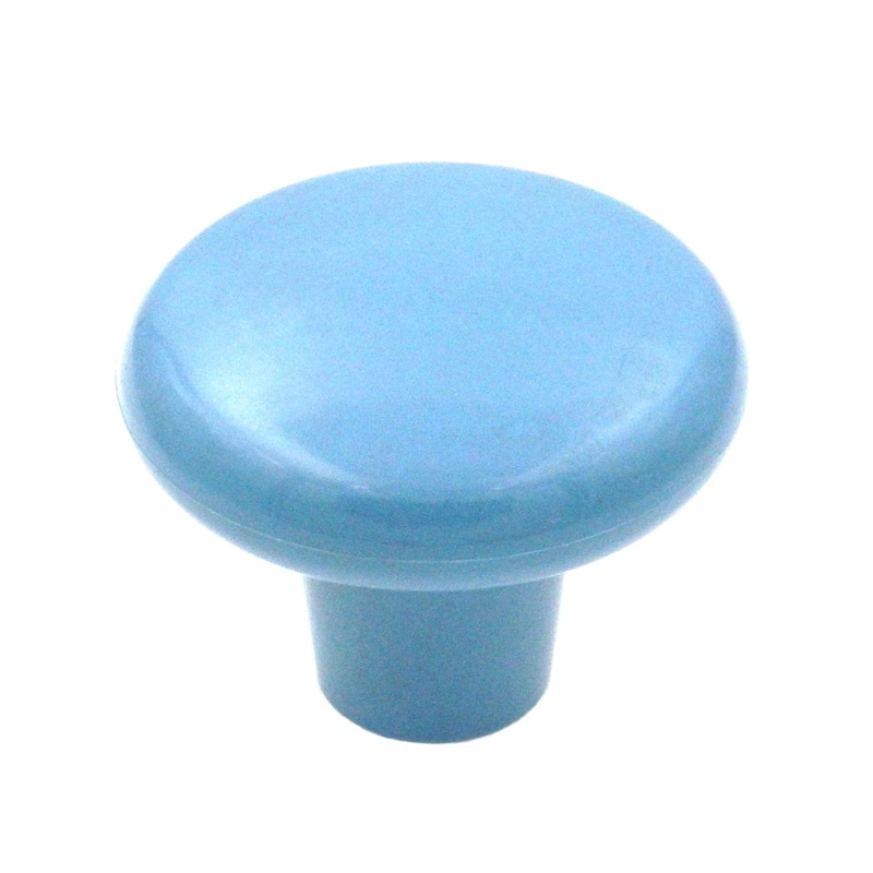 Hickory Hardware Midway 1 1/2 Lustre Blue Round Smooth Plastic Cabinet Knob P826-LB