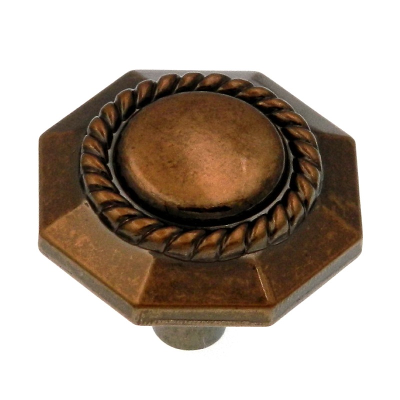 Hickory Hardware Ravel 1 3/16 Antique Rose Gold Ornate Octagon Cabinet Knob P3453-ARG