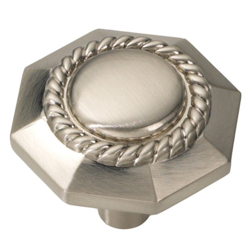 Hickory Hardware Ravel 1 3/16 Satin Nickel Ornate Octagon Knob Pull P3453-SN