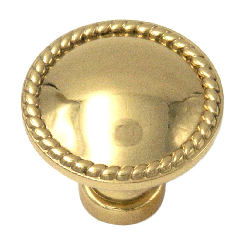 10 Pack Belwith Keeler Annapolis 1 1/4 Polished Brass Round Solid Brass Cabinet Knob P2