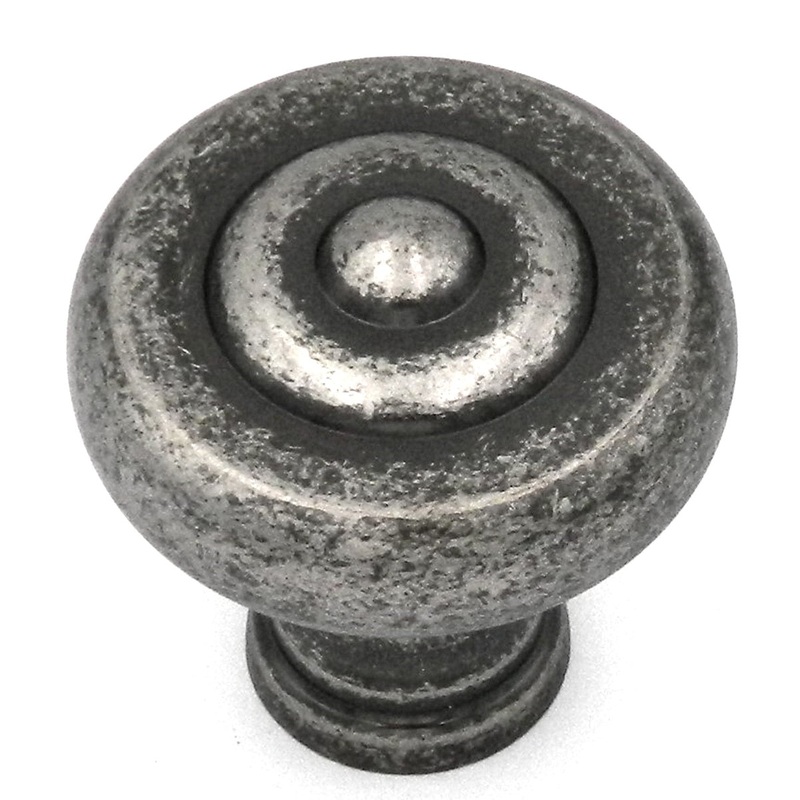 10 Pack Belwith Keeler Carriage House 1 1/2 Old English Pewter Round Solid Brass Cabinet Knob A604