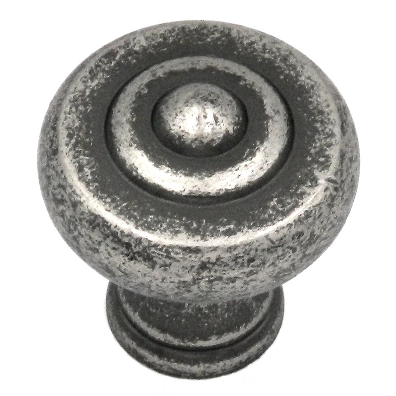 10 Pack Belwith Keeler Carriage House 1 1/4 Old English Pewter Round Solid Brass Cabinet Knob A603