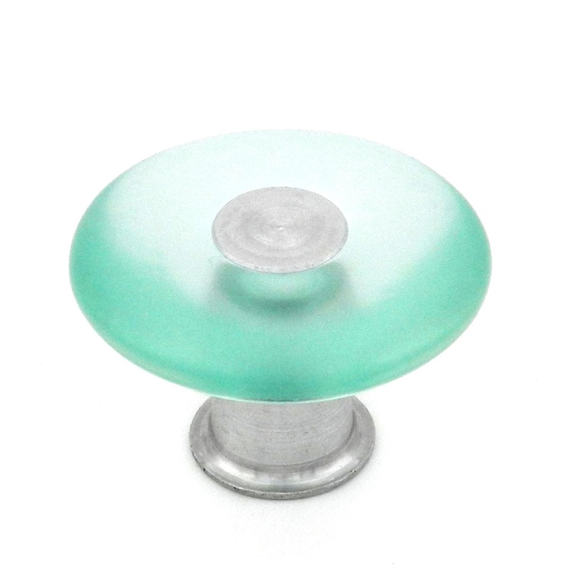 10 Pack Belwith Keeler Eclectic Accents 1 5/8 Frosted Blue and Chrome Cabinet Knob P3685-FB