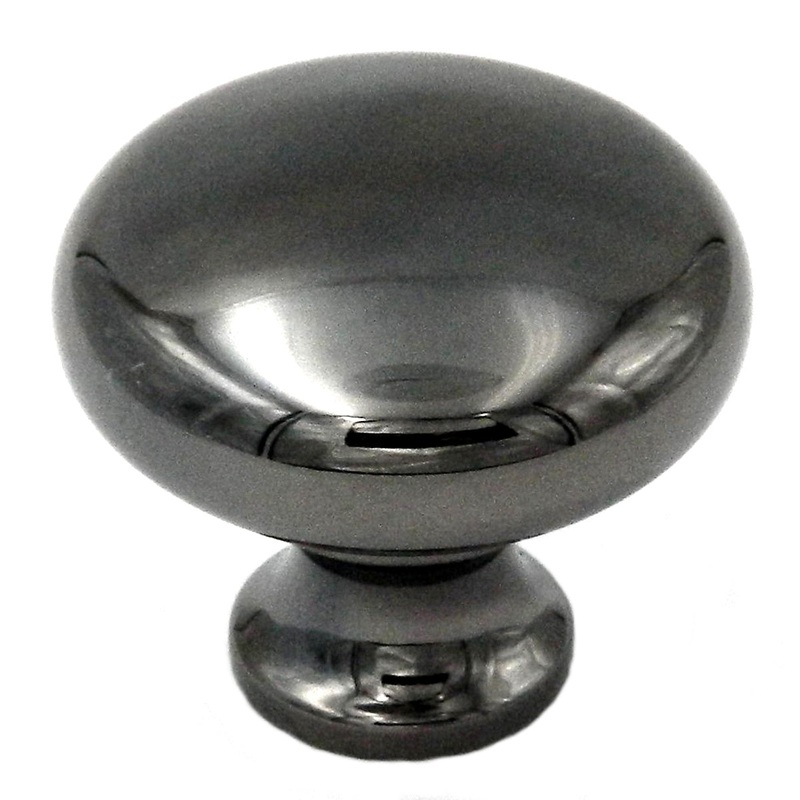 10 Pack Belwith Keeler Period Brass 1 1/4 Black Nickel Round Smooth Solid Brass Cabinet Knob BK13-BN