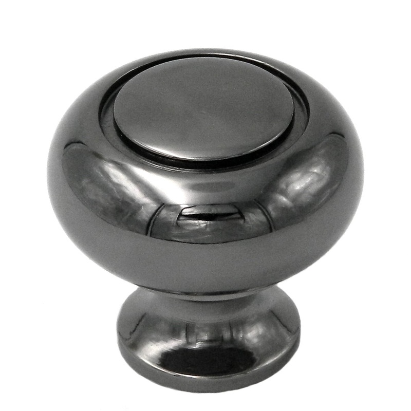 10 Pack Belwith Keeler Power & Beauty 1 1/4 Black Nickel Round Ringed Solid Brass Cabinet Knob K19-BLN