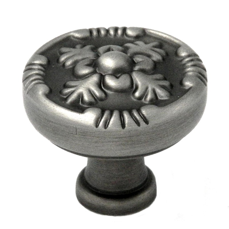 10 Pack Belwith Keeler Richelieu 1 1/4 Antique Pewter Round Ornate Solid Brass Cabinet Knob F506