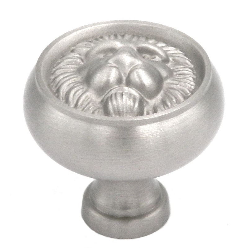 10 Pack Belwith Keeler Richelieu 1 1/4 Satin Nickel Round Lion Face Solid Brass Cabinet Knob F402