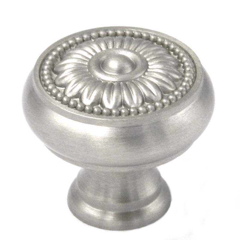 10 Pack Belwith Keeler Savannah 1 1/4 Satin Nickel Round Ornate Solid Brass Cabinet Knob F432