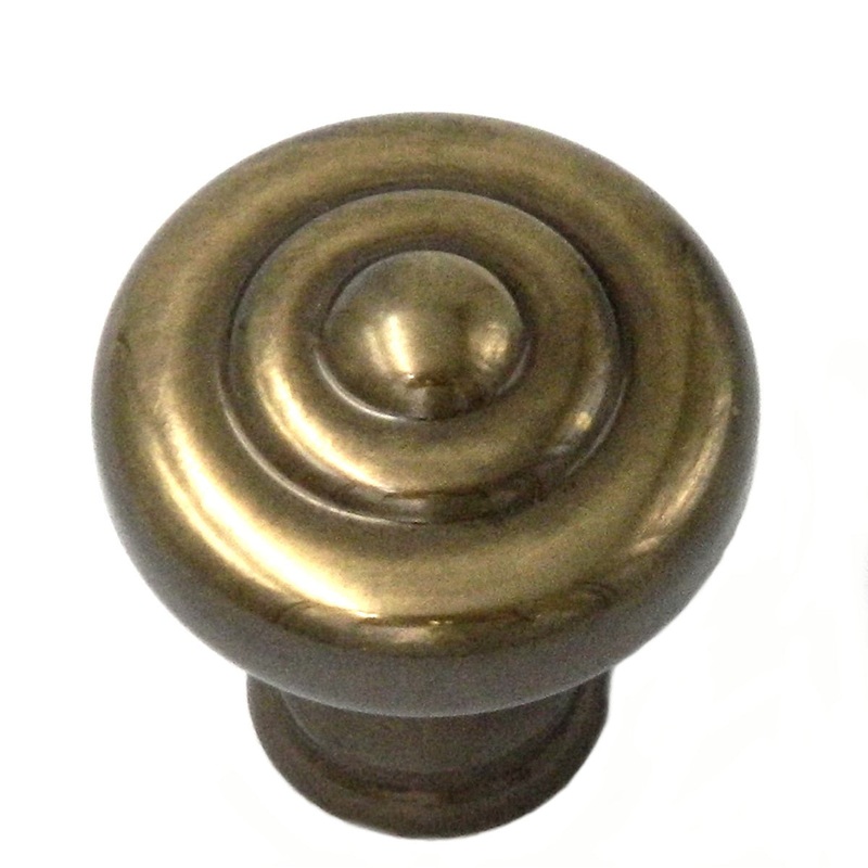 10 Pack Belwith Keeler Sechel 1 1/4 Sherwood Antique Brass Round Solid Brass Cabinet Knob A103