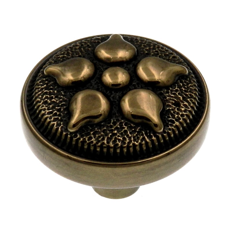 10 Pack Belwith Keeler Spanish Gothic 1 3/8 Sherwood Antique Brass Solid Brass Cabinet Knob P3024-07