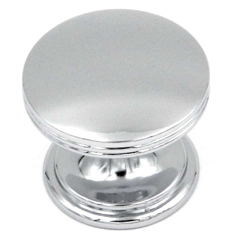 10 Pack Hickory Hardware American Diner 1 3/8 Chrome Round Flat-top Cabinet Knob P2142-CH